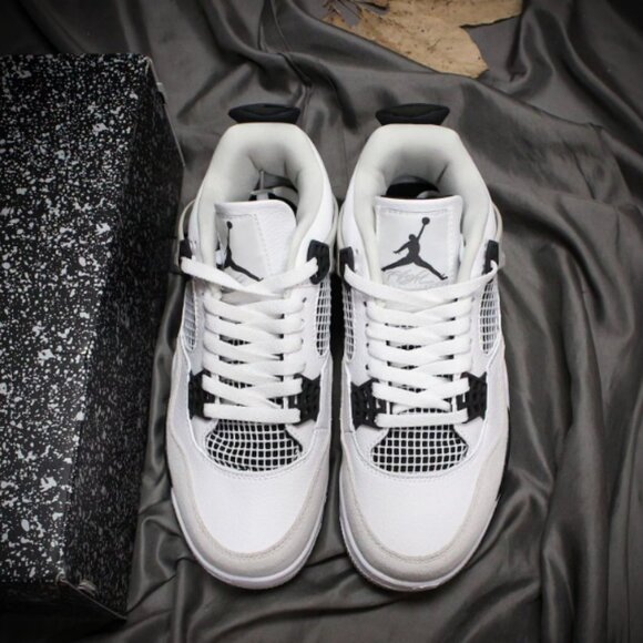 Jordan 4 Retro Mid Military Black Sneakers - Picture 1 of 9